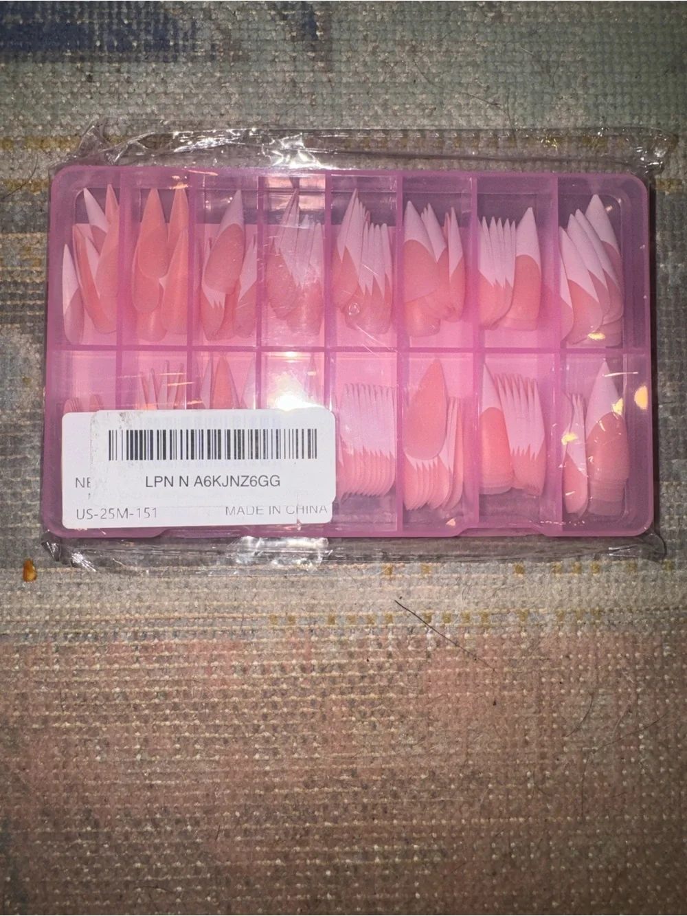 Pink French Tip Press-On Nails Set - Women Makeup Press-On Nails